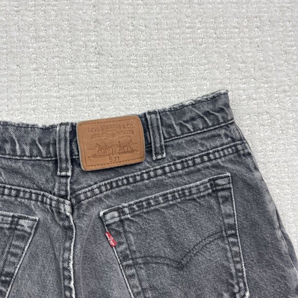 Vintage Levis 531 Grey Denim Shorts Mens 28 Made Canada Cutoff Distressed 90s - Picture 12 of 15